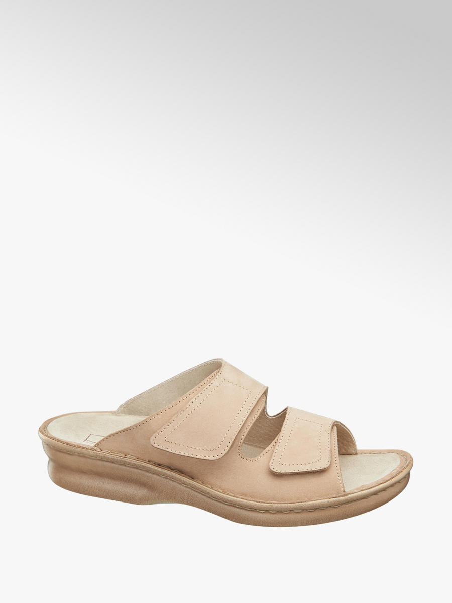 Damen Leder Komfort Pantoletten, Weite: H von Medicus in Medicus Pantoffeln nur 8,45 € statt 16,90 € Deichmann